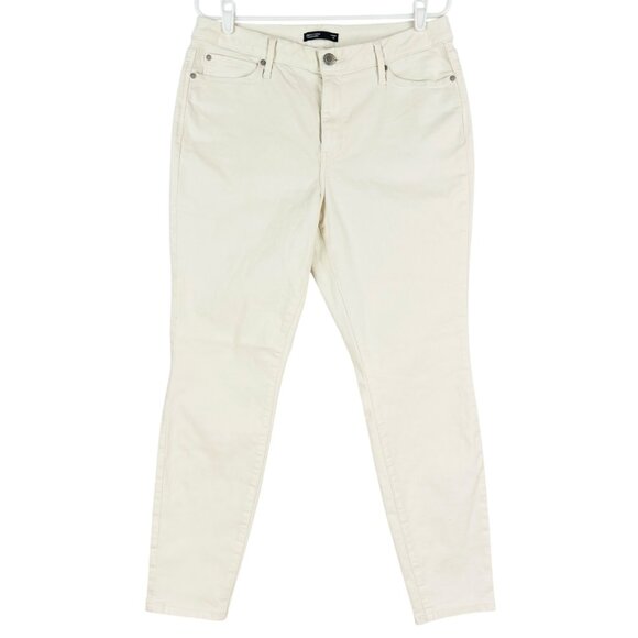 Simply Vera Wang Women Stretch Skinny Fit Beige Denim Jeans Sz 14 Mid Rise NWOT - Picture 1 of 10